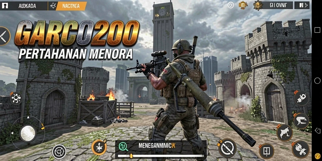 Tampilan gameplay garco200 yang seru dalam pertahanan menara.