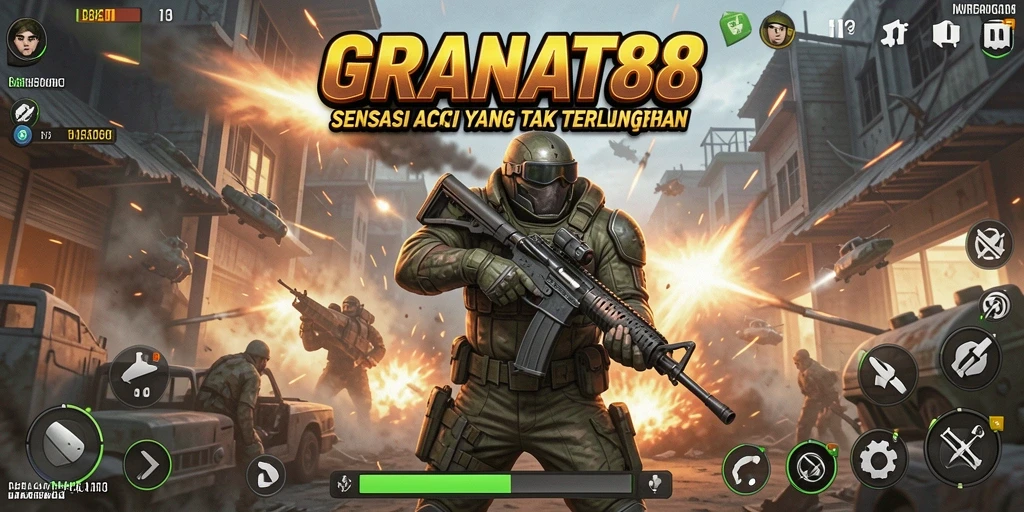 Tangkapan layar gameplay seru dari GRANAT88 dengan pertarungan aksi intens.