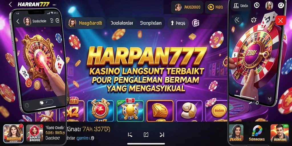 Tangkapan layar permainan HARAPAN777 menunjukkan dealer langsung dan suasana permainan yang mendebarkan.