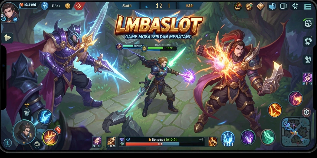 Tampilan gameplay LMBASLOT dengan aksi seru di medan pertempuran.