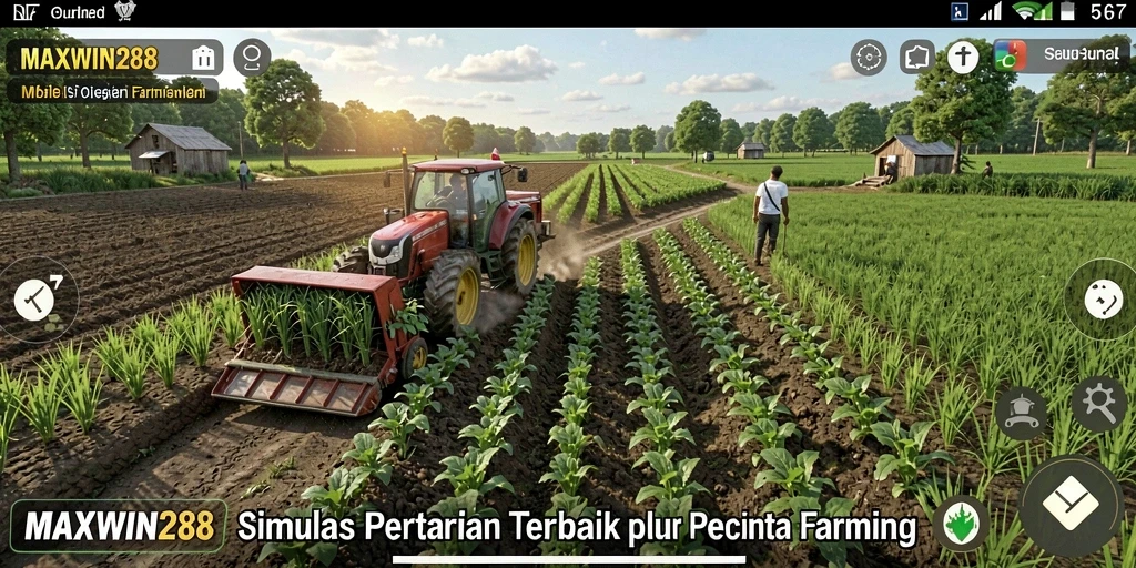 Screenshot gameplay MAXWIN288 menampilkan aktivitas pertanian yang seru dan mendebarkan.