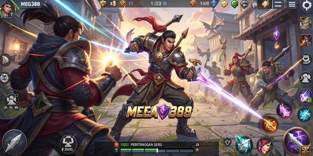 Gameplay seru dan strategis dalam MEGA388 MOBA.
