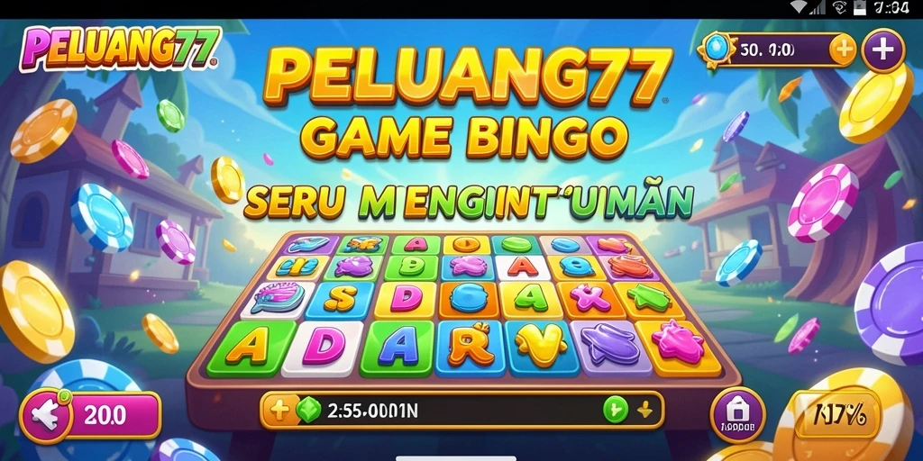 Tampilan antarmuka permainan Bingo PELUANG77 yang menarik.
