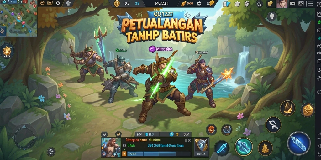Screenshot utama QQ1221 menampilkan aksi pertarungan epik dalam dunia MMORPG.