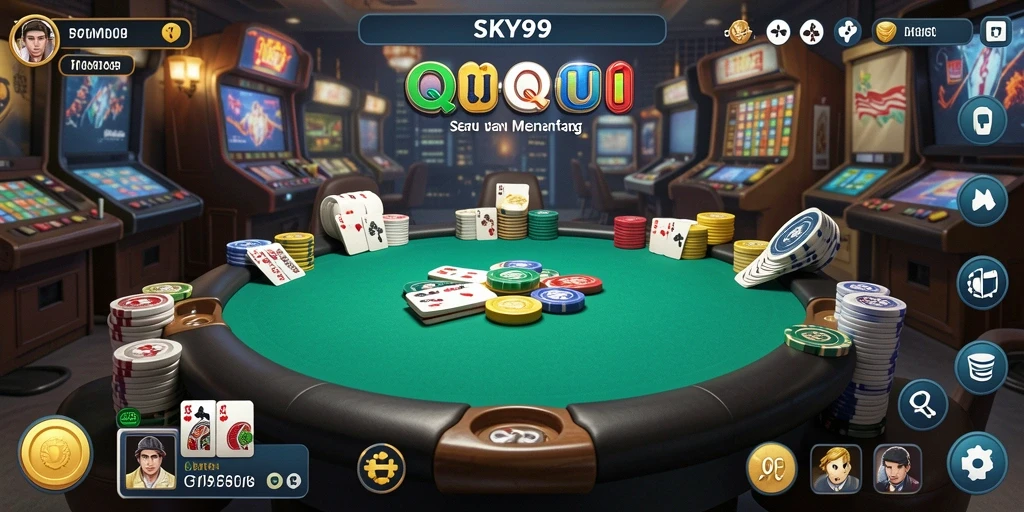 Screenshot SKY99 menampilkan permainan QiuQiu yang seru dan interaktif.