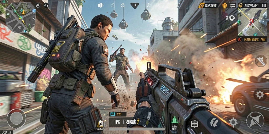 Tangkapan layar dari gameplay menegangkan di VEGAS969.