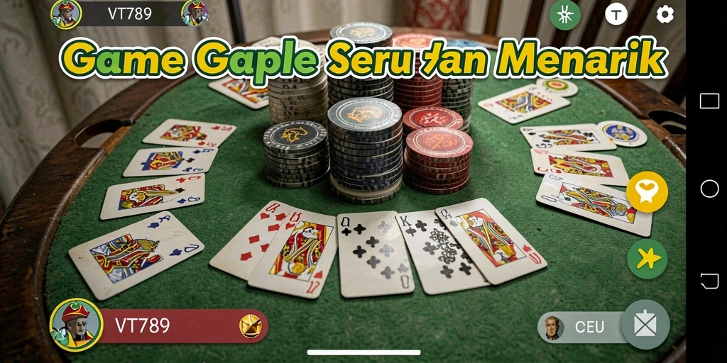 Screenshot gameplay VT789 yang menunjukkan serunya bermain Gaple.